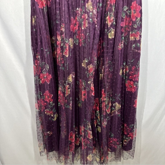 NEW $398 IEENA Mac Duggal‎ [ Small ] Floral Ruffle Fit Flare Tulle Dress #S576 - Picture 8 of 12